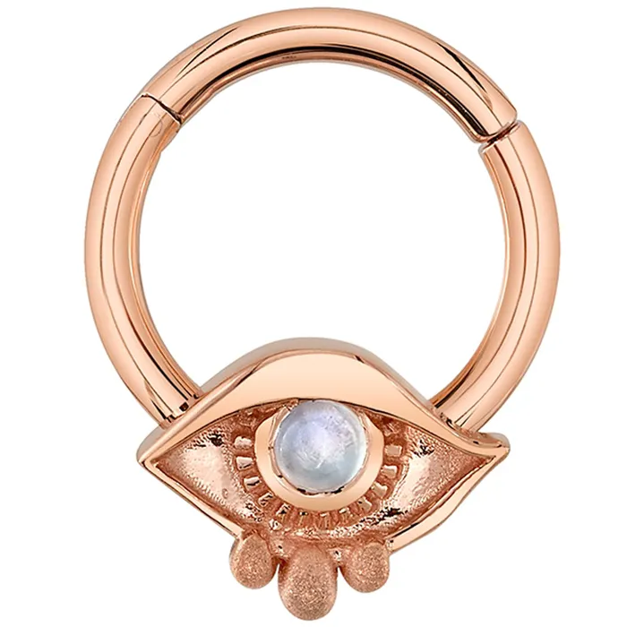 Woefully Grey Hinge Ring in Gold with White Moonstone Body Vision BVLA Rings Woefully Grey Hinge Ring in Gold with White Moonstone Body Vision BVLA Rings