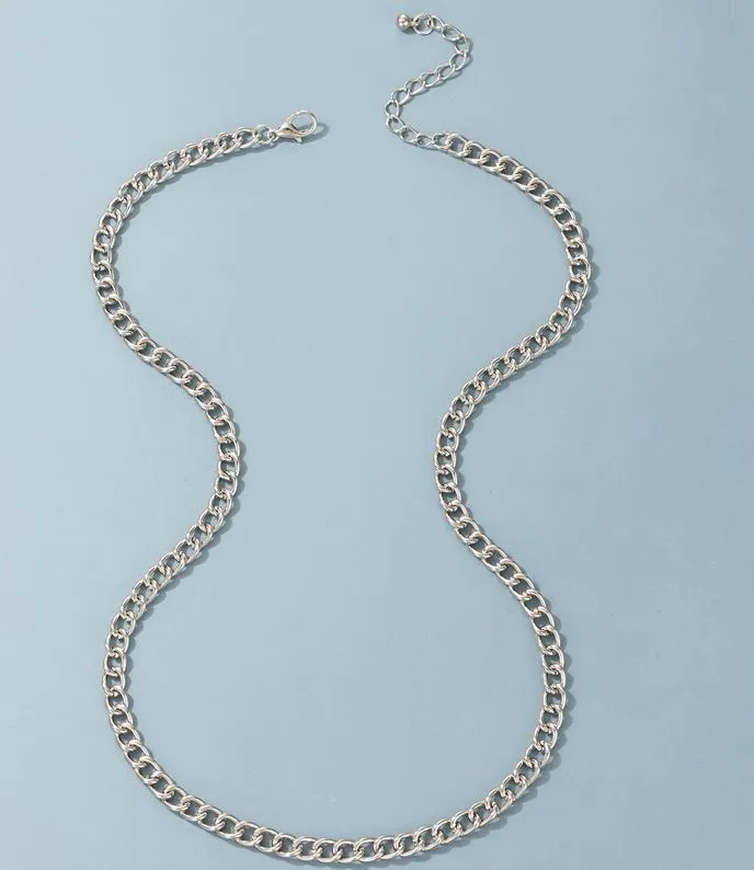 01 Necklaces N2050 Silver 20 Chain Necklace