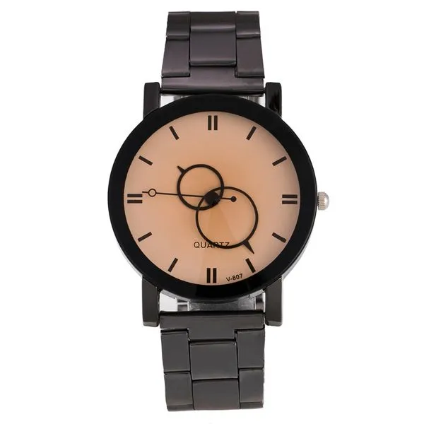 01 Watches W73 Gun Metal Light Face Mens Turntable Collection Quartz Watch
