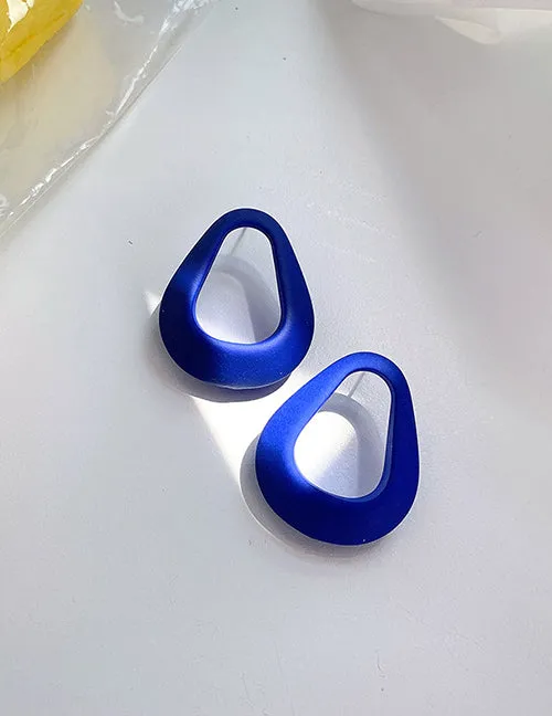 02 Earrings E1087 Royal Blue Geometric Acrylic Earrings