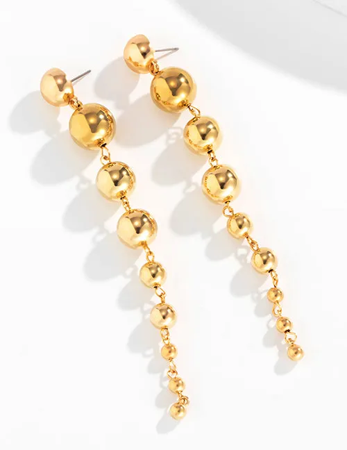 02 Earrings E1575 Gold Cascading Dangle Earrings