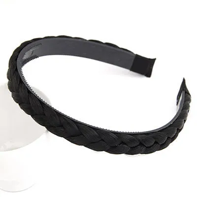 02 Rings H189 Black Hair Woven Hair Band