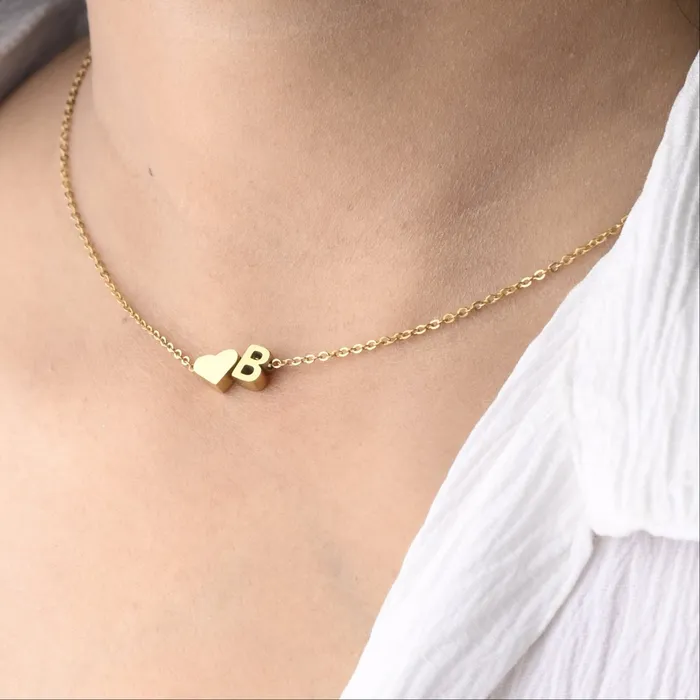 14K GoldFilled Heart Initial Necklace Custom Diana Name Necklace Jewelvers Necklaces 14K GoldFilled Heart Initial Necklace Custom Diana Name Necklace Jewelvers Necklaces