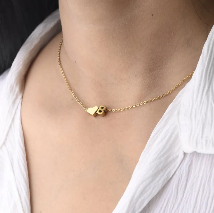 14K GoldFilled Heart Initial Necklace Custom Diana Name Necklace Jewelvers Necklaces 14K GoldFilled Heart Initial Necklace Custom Diana Name Necklace Jewelvers Necklaces