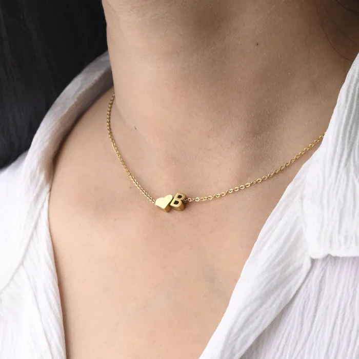 14K GoldFilled Heart Initial Necklace Custom Diana Name Necklace Jewelvers Necklaces 14K GoldFilled Heart Initial Necklace Custom Diana Name Necklace Jewelvers Necklaces
