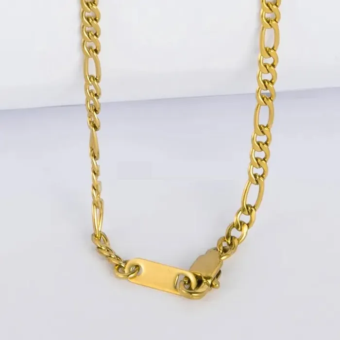18K GoldFilled 3mm Figaro Necklace Jewelvers Necklaces