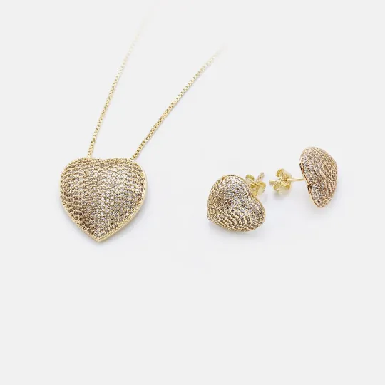 18K GoldFilled Zirconia Necklace Set Jewelvers PreStyled Sets