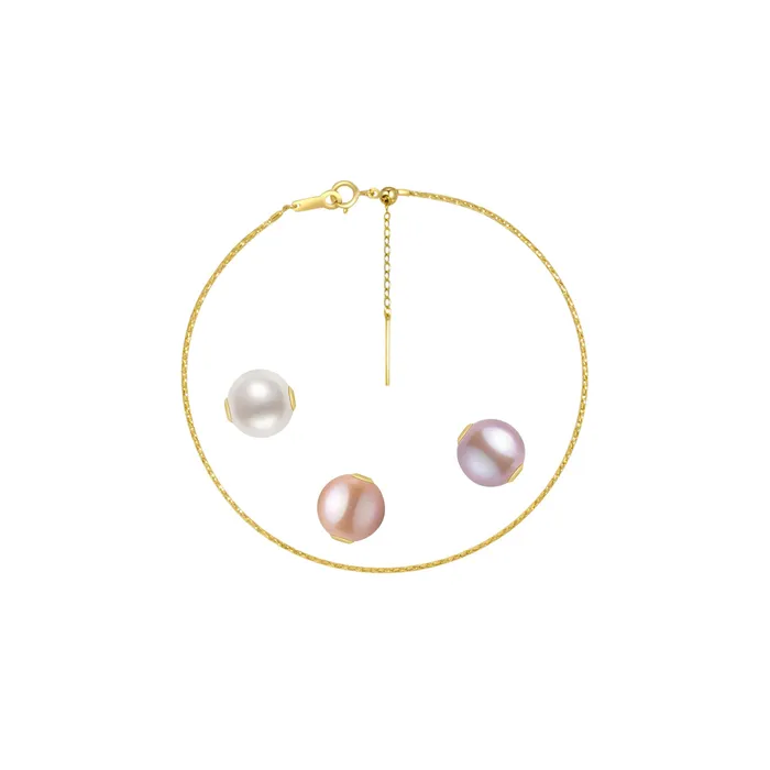 18K Solid Gold Interchangeable Pearl Bracelet KB00004 Possibilities Pearly Lustre Bracelets