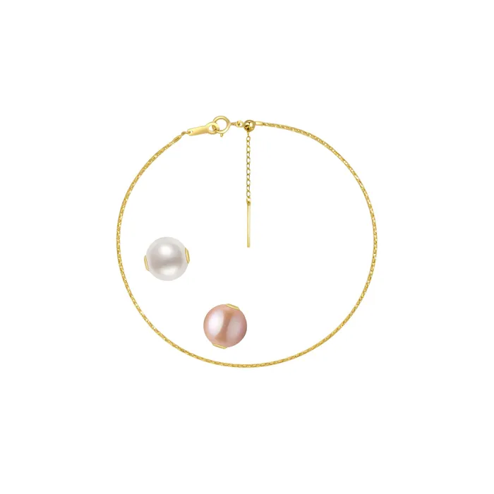 18K Solid Gold Interchangeable Pearl Bracelet KB00004 Possibilities Pearly Lustre Bracelets