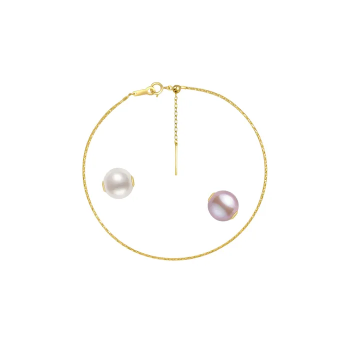 18K Solid Gold Interchangeable Pearl Bracelet KB00004 Possibilities Pearly Lustre Bracelets