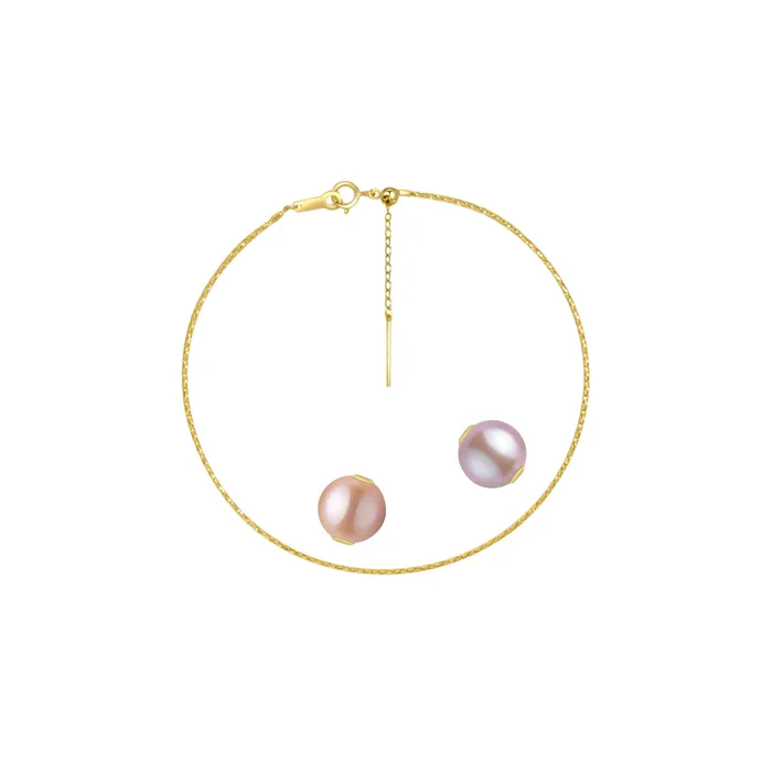 18K Solid Gold Interchangeable Pearl Bracelet KB00004 Possibilities Pearly Lustre Bracelets
