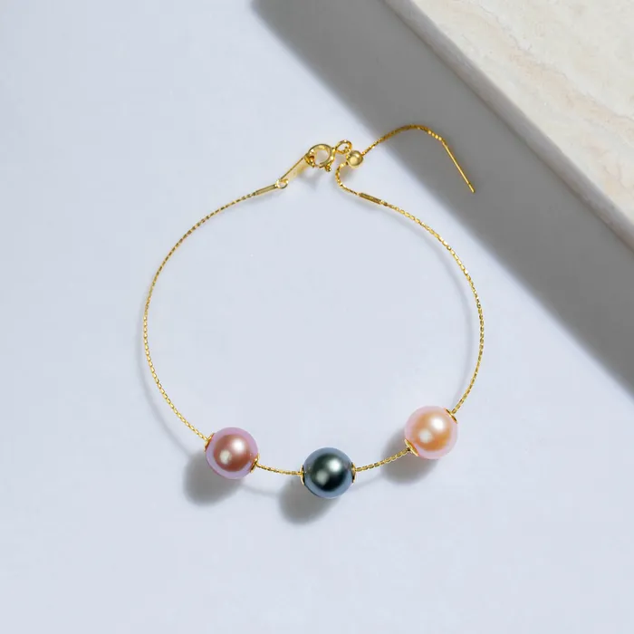 18K Solid Gold Interchangeable Pearl Bracelet KB00004 Possibilities Pearly Lustre Bracelets