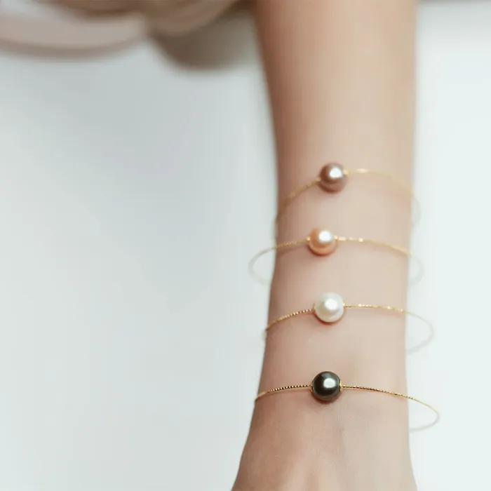 18K Solid Gold Interchangeable Pearl Bracelet KB00004 Possibilities Pearly Lustre Bracelets