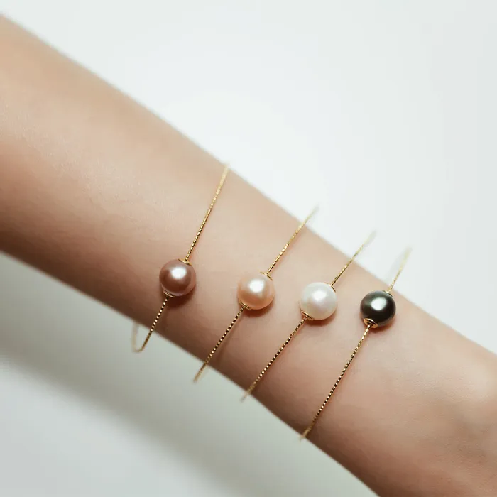 18K Solid Gold Interchangeable Pearl Bracelet KB00004 Possibilities Pearly Lustre Bracelets