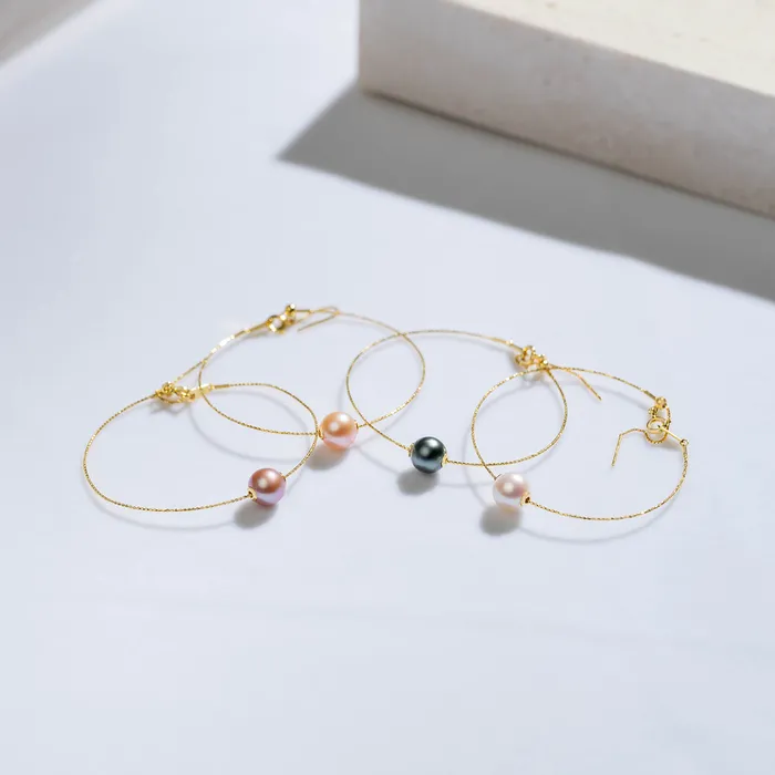 18K Solid Gold Interchangeable Pearl Bracelet KB00004 Possibilities Pearly Lustre Bracelets
