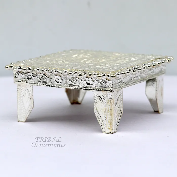 2 Vintage design Sterling silver handmade customize small square shape tablebazotchouki excellent home puja utensils temple art su953 TribalOrnaments Rings