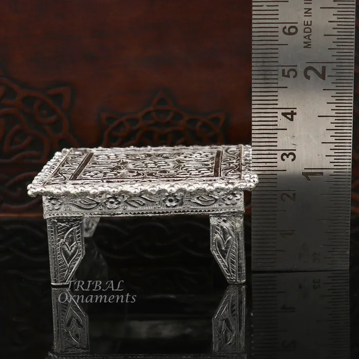 2 Vintage design Sterling silver handmade customize small square shape tablebazotchouki excellent home puja utensils temple art su953 TribalOrnaments Rings