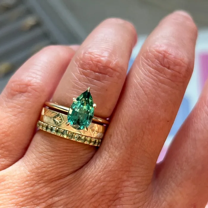 4mm Starburst Engraved Band Made By Gem Breakfast Rings