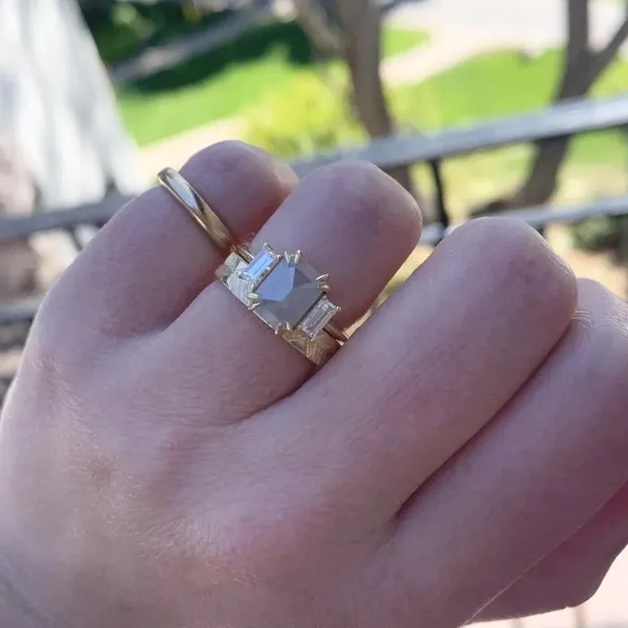 4mm Starburst Engraved Band Made By Gem Breakfast Rings