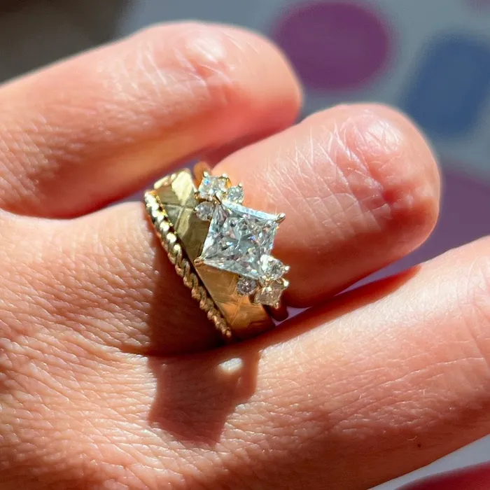4mm Starburst Engraved Band Made By Gem Breakfast Rings