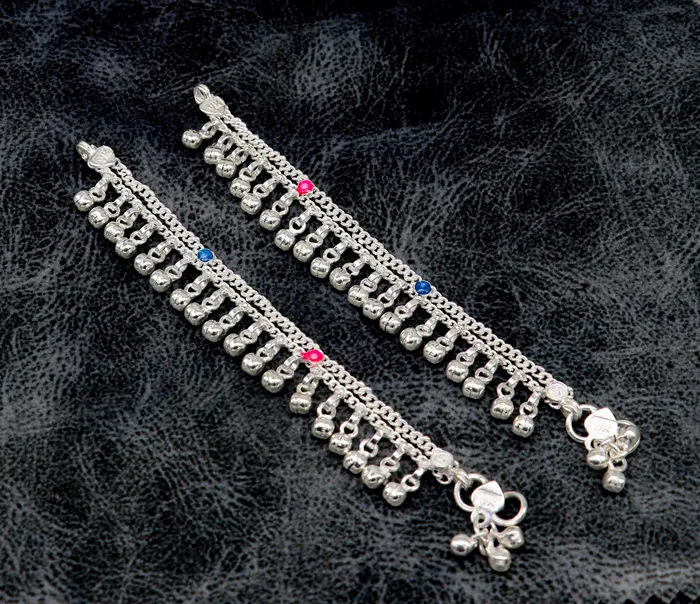 5 Handmade sterling silver new born baby anklets excellent waved charming noisy bells baby anklet bracelet payal for kids jewelry ank278 TRIBAL ORNAMENTS Bracelets 5 Handmade sterling silver new born baby anklets excellent waved charming noisy bells baby anklet bracelet payal for kids jewelry ank278 TRIBAL ORNAMENTS Bracelets