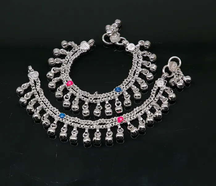 5 Handmade sterling silver new born baby anklets excellent waved charming noisy bells baby anklet bracelet payal for kids jewelry ank278 TRIBAL ORNAMENTS Bracelets 5 Handmade sterling silver new born baby anklets excellent waved charming noisy bells baby anklet bracelet payal for kids jewelry ank278 TRIBAL ORNAMENTS Bracelets