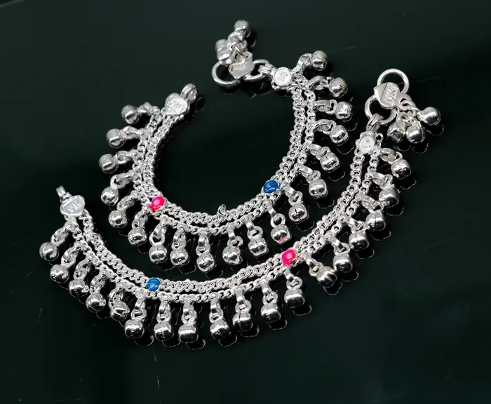 5 Handmade sterling silver new born baby anklets excellent waved charming noisy bells baby anklet bracelet payal for kids jewelry ank278 TRIBAL ORNAMENTS Bracelets 5 Handmade sterling silver new born baby anklets excellent waved charming noisy bells baby anklet bracelet payal for kids jewelry ank278 TRIBAL ORNAMENTS Bracelets