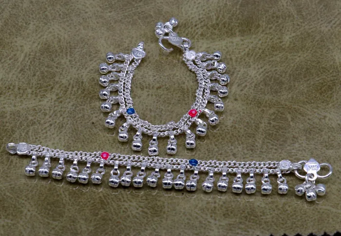 5 Handmade sterling silver new born baby anklets excellent waved charming noisy bells baby anklet bracelet payal for kids jewelry ank278 TRIBAL ORNAMENTS Bracelets 5 Handmade sterling silver new born baby anklets excellent waved charming noisy bells baby anklet bracelet payal for kids jewelry ank278 TRIBAL ORNAMENTS Bracelets