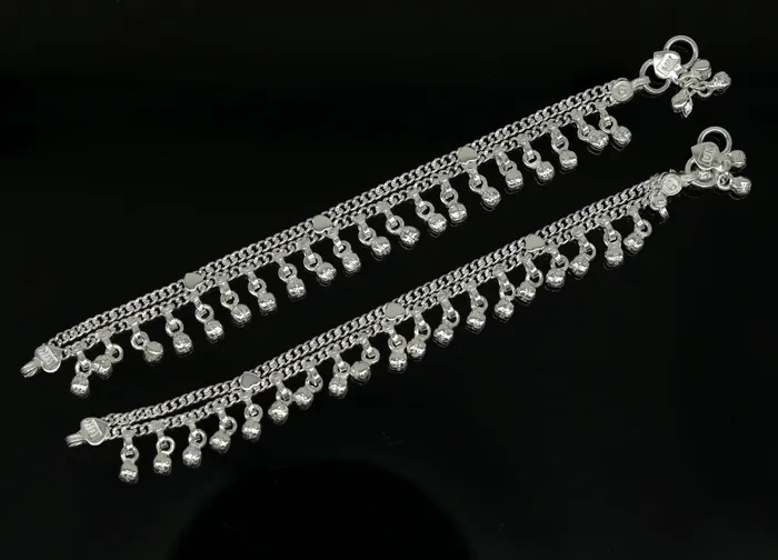 65 Inches long sterling silver handmade gorgeous charm baby kids anklets excellent hanging noisy bells customized kids jewelry ank242 TRIBAL ORNAMENTS Necklaces 65 Inches long sterling silver handmade gorgeous charm baby kids anklets excellent hanging noisy bells customized kids jewelry ank242 TRIBAL ORNAMENTS Necklaces