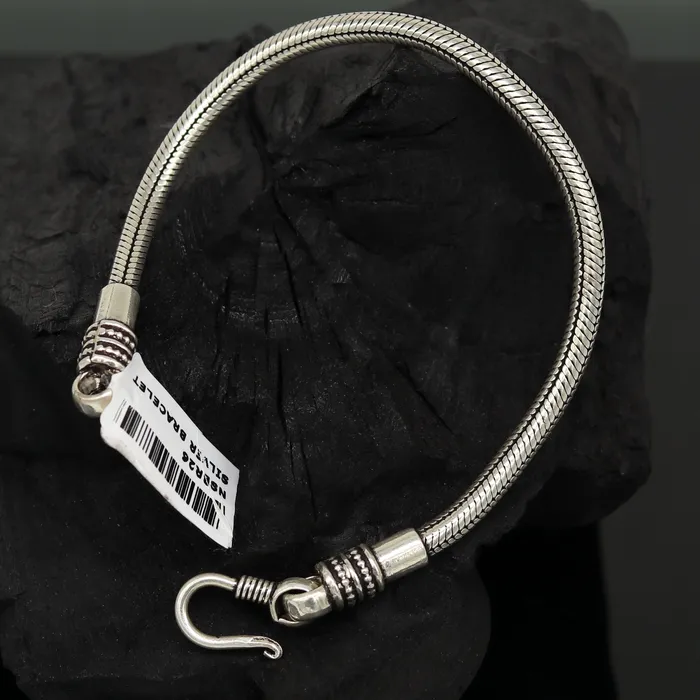 8 long 925 sterling silver handcrafted solid vintage design customized snake chain bracelet unisex personalized gift tribal jewelry nsbr26 TRIBAL ORNAMENTS Bracelets