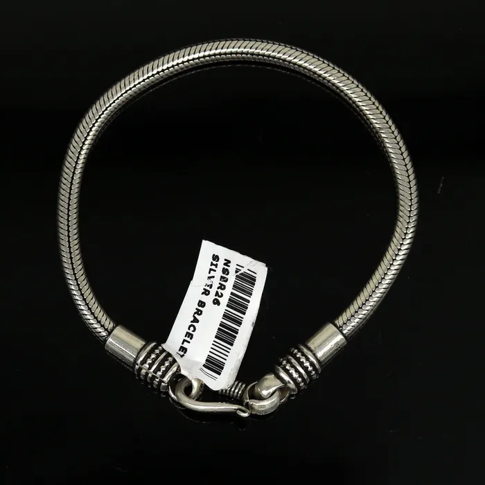 8 long 925 sterling silver handcrafted solid vintage design customized snake chain bracelet unisex personalized gift tribal jewelry nsbr26 TRIBAL ORNAMENTS Bracelets