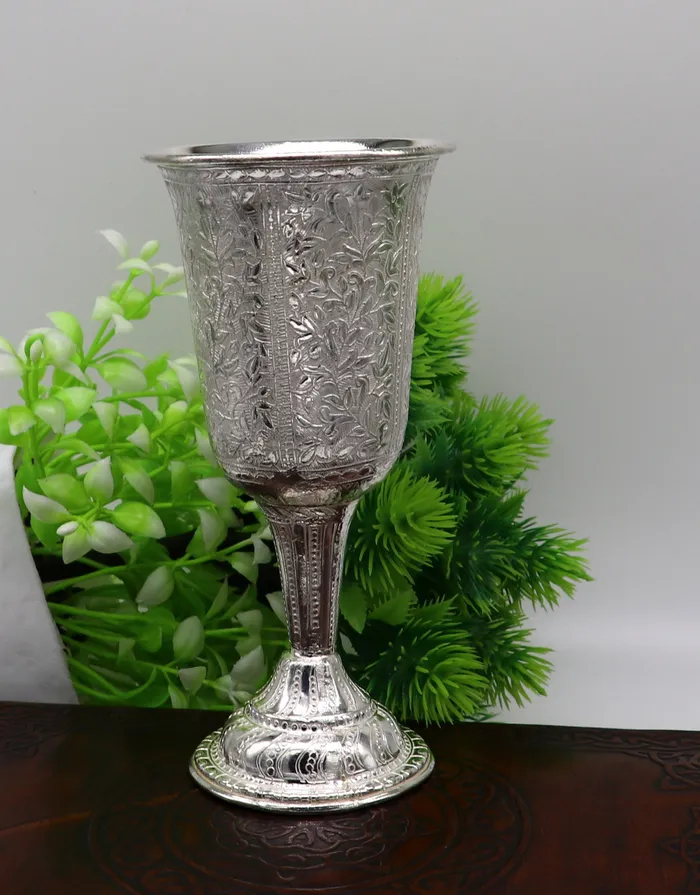 925 fine silver handmade vessel watermilk wine Glass tumbler silver flask silver utensils or articles stay healthy from bacteria sv35 TRIBAL ORNAMENTS Rings