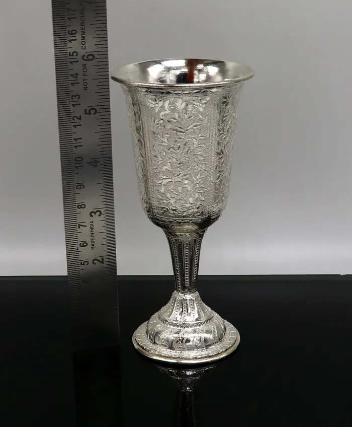 925 fine silver handmade vessel watermilk wine Glass tumbler silver flask silver utensils or articles stay healthy from bacteria sv35 TRIBAL ORNAMENTS Rings