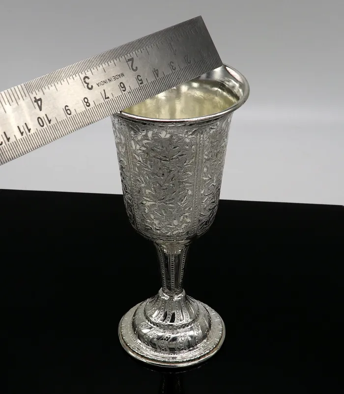 925 fine silver handmade vessel watermilk wine Glass tumbler silver flask silver utensils or articles stay healthy from bacteria sv35 TRIBAL ORNAMENTS Rings
