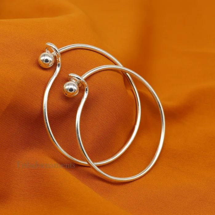 925 sterling customized plain design ball work stylish designer bangle bracelet pure silver gifting jewelry brides made bangles nba173 TRIBAL ORNAMENTS Bracelets 925 sterling customized plain design ball work stylish designer bangle bracelet pure silver gifting jewelry brides made bangles nba173 TRIBAL ORNAMENTS Bracelets