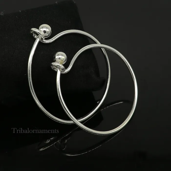 925 sterling customized plain design ball work stylish designer bangle bracelet pure silver gifting jewelry brides made bangles nba173 TRIBAL ORNAMENTS Bracelets