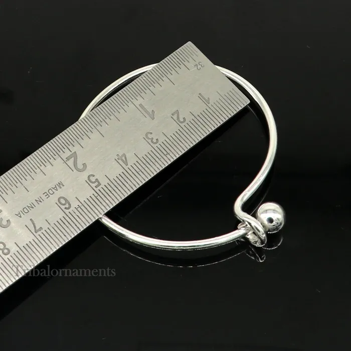 925 sterling customized plain design ball work stylish designer bangle bracelet pure silver gifting jewelry brides made bangles nba173 TRIBAL ORNAMENTS Bracelets
