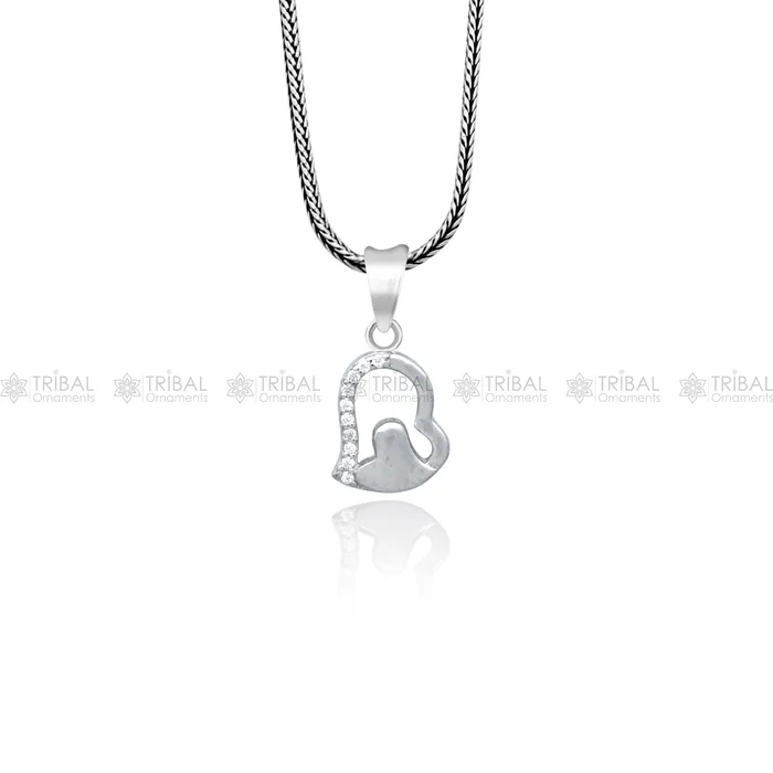 925 Sterling silver diamond heart design pendant nsp941 TRIBAL ORNAMENTS Necklaces 925 Sterling silver diamond heart design pendant nsp941 TRIBAL ORNAMENTS Necklaces