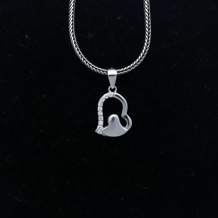 925 Sterling silver diamond heart design pendant nsp941 TRIBAL ORNAMENTS Necklaces