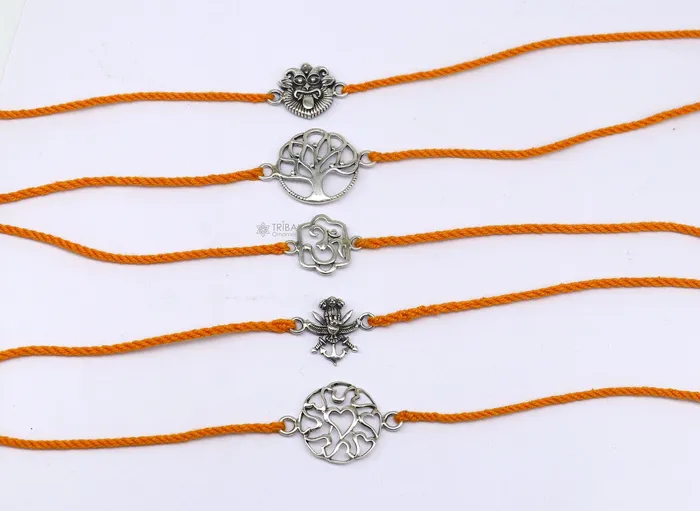 925 sterling silver handmade AumtreeloveNazar battu tri force logo Rakhi Bracelet Exclusive sibling Bracelet Rakshabandhan gift rk303 TRIBAL ORNAMENTS Bracelets 925 sterling silver handmade AumtreeloveNazar battu tri force logo Rakhi Bracelet Exclusive sibling Bracelet Rakshabandhan gift rk303 TRIBAL ORNAMENTS Bracelets