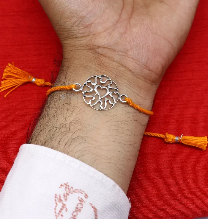925 sterling silver handmade AumtreeloveNazar battu tri force logo Rakhi Bracelet Exclusive sibling Bracelet Rakshabandhan gift rk303 TRIBAL ORNAMENTS Bracelets 925 sterling silver handmade AumtreeloveNazar battu tri force logo Rakhi Bracelet Exclusive sibling Bracelet Rakshabandhan gift rk303 TRIBAL ORNAMENTS Bracelets