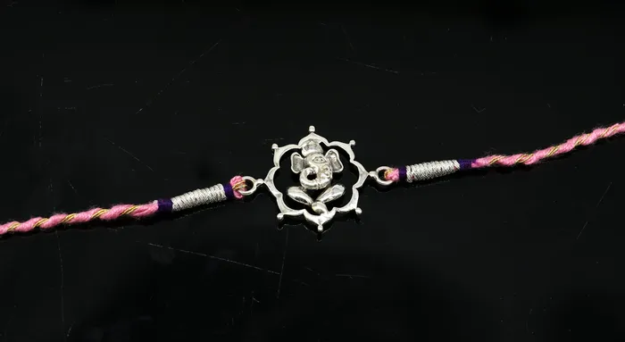 925 sterling silver handmade Ganesha design Rakhi Bracelet amazing stylish gift for Rakshabandhan rk58 TRIBAL ORNAMENTS Bracelets