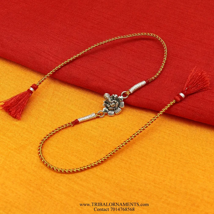 925 sterling silver handmade Ganesha design Rakhi Bracelet amazing stylish gift for Rakshabandhan rk93 TRIBAL ORNAMENTS Bracelets 925 sterling silver handmade Ganesha design Rakhi Bracelet amazing stylish gift for Rakshabandhan rk93 TRIBAL ORNAMENTS Bracelets
