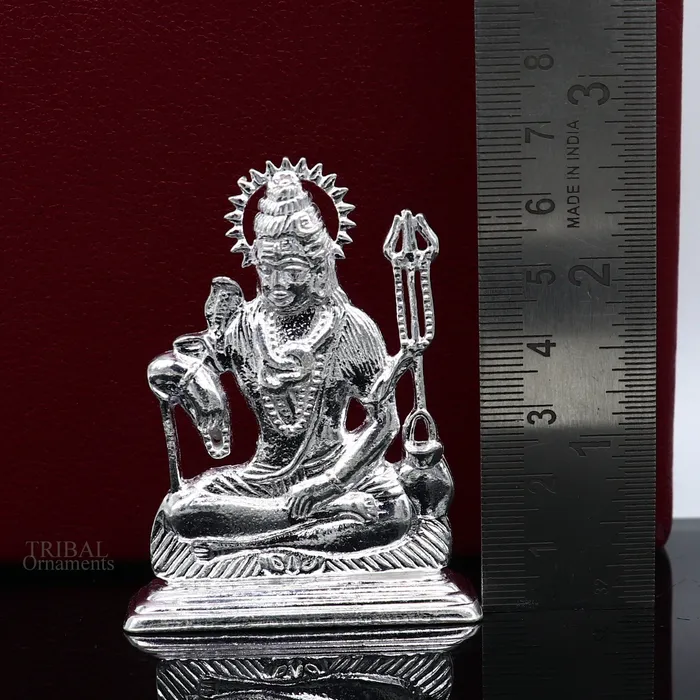 925 Sterling silver handmade hindu idols Lord Shiva with trident stunning statue figurine puja articles best gift silver article art450 TRIBAL ORNAMENTS Necklaces