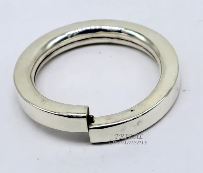 925 sterling silver handmade plain shine bright bangle bracelet kada excellent personalized gifting custom made unisex jewelry nsk573 TRIBAL ORNAMENTS Bracelets
