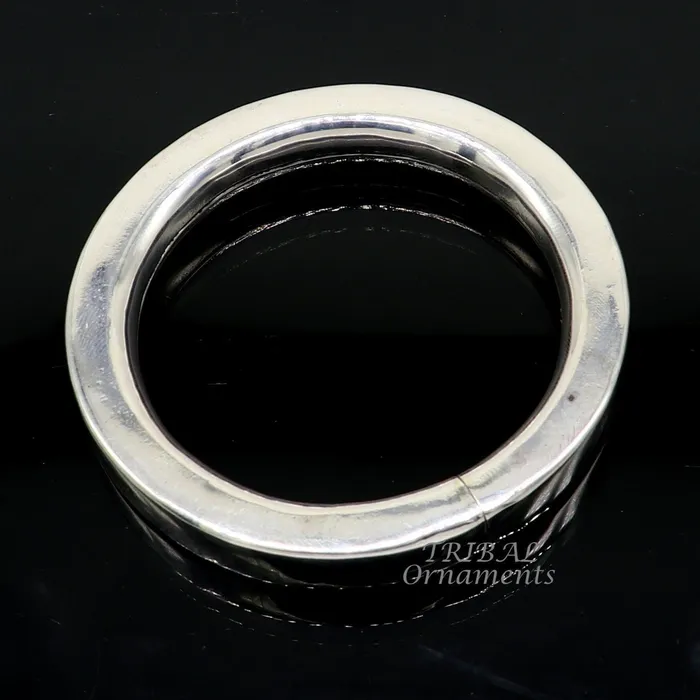 925 sterling silver handmade plain shine bright bangle bracelet kada excellent personalized gifting custom made unisex jewelry nsk573 TRIBAL ORNAMENTS Bracelets