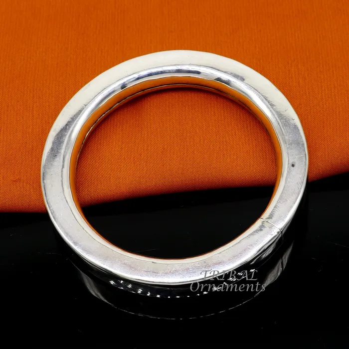 925 sterling silver handmade plain shine bright bangle bracelet kada excellent personalized gifting custom made unisex jewelry nsk573 TRIBAL ORNAMENTS Bracelets