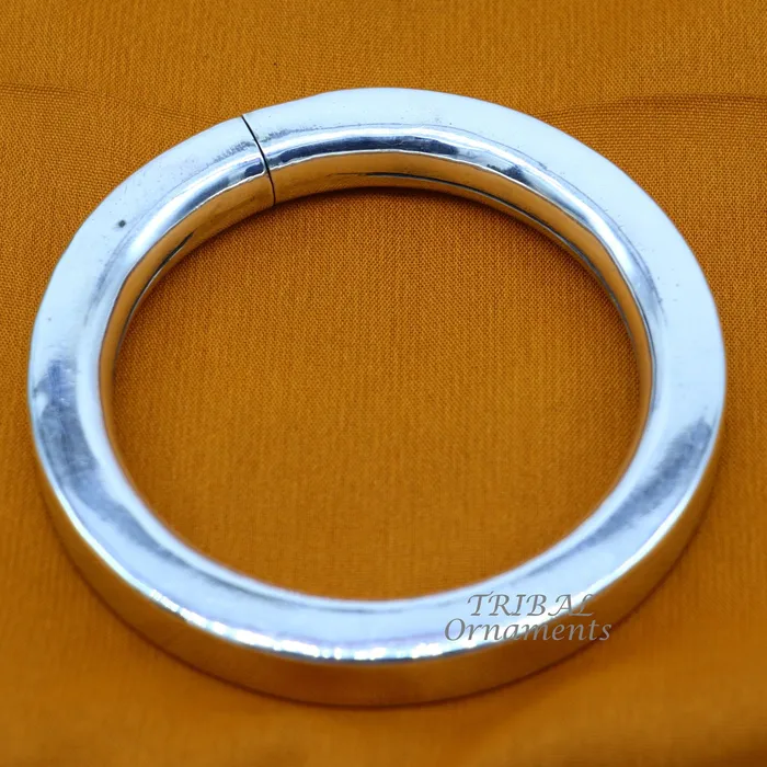 925 sterling silver handmade plain shine bright bangle bracelet kada excellent personalized gifting custom made unisex jewelry nsk573 TRIBAL ORNAMENTS Bracelets