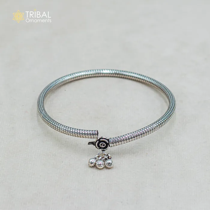 925 sterling silver handmade vintage design gorgeous customized foot bracelet anklet kada hanging drops belly dance ethnic jewelry nsfk127 TRIBAL ORNAMENTS Bracelets