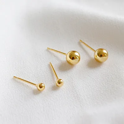 925 sterling silver with 18K GoldFilled Tiny Ball Stud Earrings Jewelvers Earrings 925 sterling silver with 18K GoldFilled Tiny Ball Stud Earrings Jewelvers Earrings
